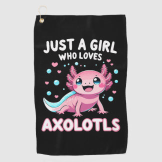 Axolotl Kawaii Gewoon Een Meisje Dat Van Axolotls Golfhanddoek