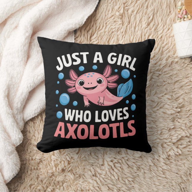 Axolotl Kawaii Gewoon Een Meisje Dat Van Axolotls  Kussen (Deken)