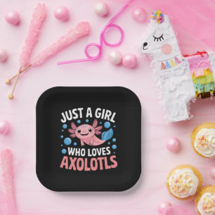 Axolotl Kawaii Gewoon Een Meisje Dat Van Axolotls Papieren Bordje