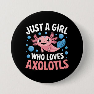 Axolotl Kawaii Gewoon Een Meisje Dat Van Axolotls  Ronde Button 7,6 Cm