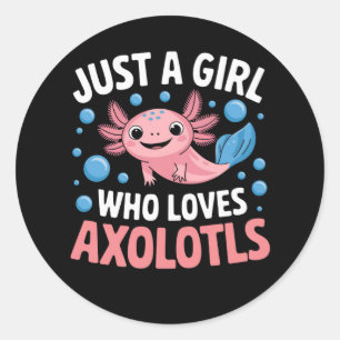 Axolotl Kawaii Gewoon Een Meisje Dat Van Axolotls  Ronde Sticker
