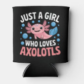 Axolotl Kawaii is gewoon een meisje dat van Axolot Blikjeskoeler (Voorkant)