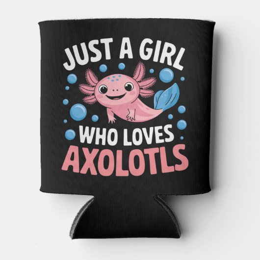 Axolotl Kawaii is gewoon een meisje dat van Axolot Blikjeskoeler (Voorkant)