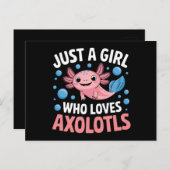 Axolotl Kawaii is gewoon een meisje dat van Axolot Briefkaart (Voorkant / Achterkant)