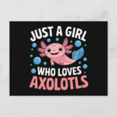 Axolotl Kawaii is gewoon een meisje dat van Axolot Briefkaart (Voorkant)