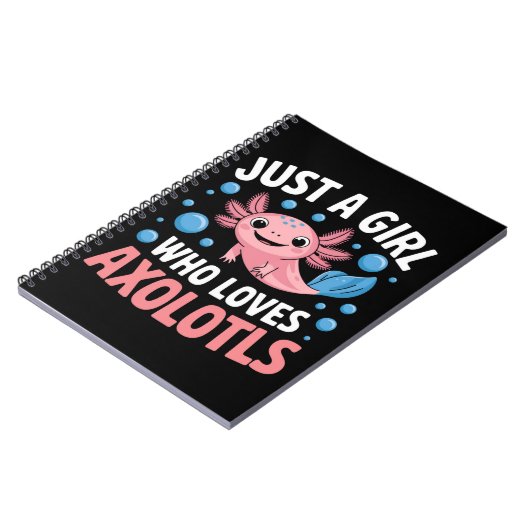 Axolotl Kawaii is gewoon een meisje dat van Axolot Notitieboek (Linkerzijde)