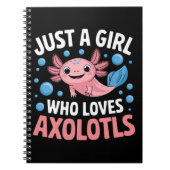 Axolotl Kawaii is gewoon een meisje dat van Axolot Notitieboek (Voorkant)