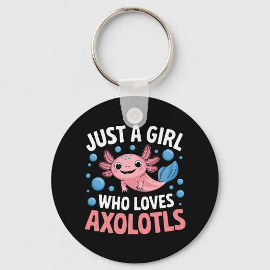 Axolotl Kawaii is gewoon een meisje dat van Axolot Sleutelhanger (Voorkant)