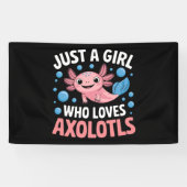 Axolotl Kawaii is gewoon een meisje dat van Axolot Spandoek (Horizontaal)