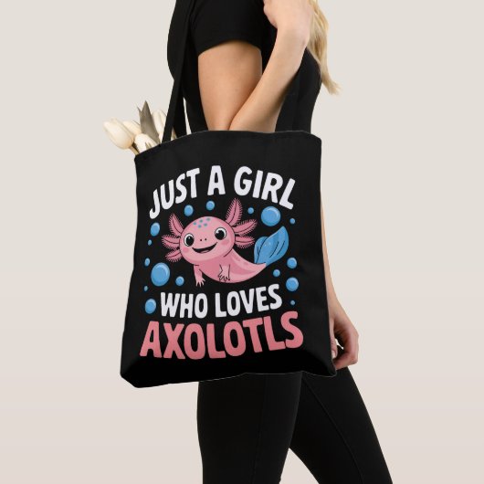 Axolotl Kawaii is gewoon een meisje dat van Axolot Tote Bag (Dichtbij)