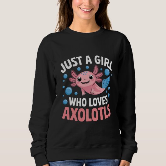 Axolotl Kawaii is gewoon een meisje dat van Axolot Trui (Voorkant)