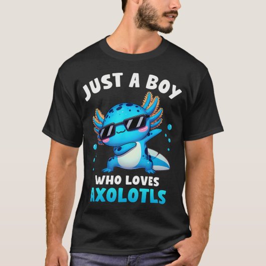 Axolotl Kawaii Just A Boy Who Loves Axolotls Dabbi T-shirt (Voorkant)
