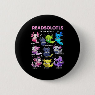 Axolotl kawaii readsolotl van de wereld axolotls ronde button 5,7 cm