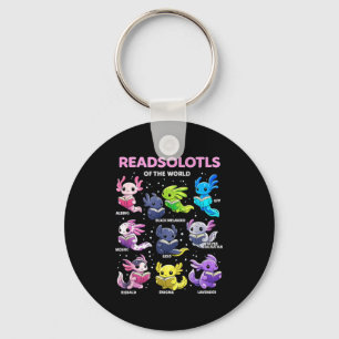 Axolotl kawaii readsolotl van de wereld axolotls sleutelhanger