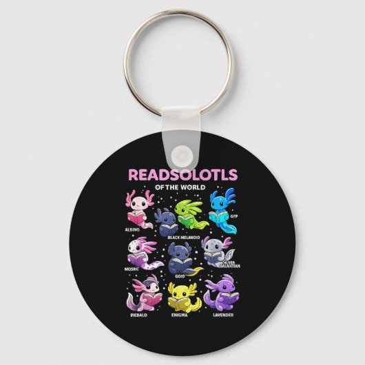 Axolotl kawaii readsolotl van de wereld axolotls sleutelhanger (Voorkant)