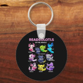 Axolotl kawaii readsolotl van de wereld axolotls sleutelhanger (Voorkant)