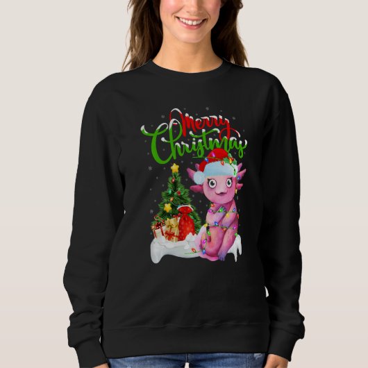 Axolotl Kerst Decoraties Kerstman Axolotl Kerstmis Trui (Voorkant)