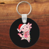 Axolotl Kerst Fee Licht Kerst Axolotl Sleutelhanger (Voorkant)