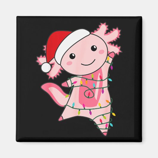 Axolotl Kerst Sneeuwfee Kerst Axolotl Magneet (Voorkant)