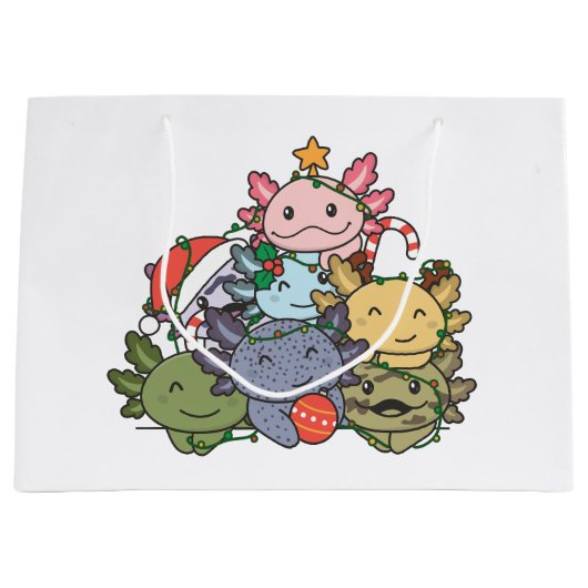 Axolotl kerstboom Funny Animal Kerstmis Groot Cadeauzakje (Voorkant)