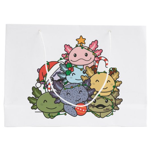 Axolotl kerstboom Funny Animal Kerstmis Groot Cadeauzakje (Achterkant)