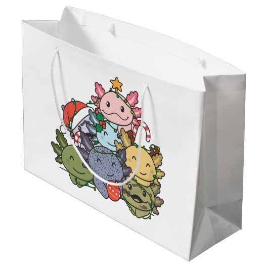 Axolotl kerstboom Funny Animal Kerstmis Groot Cadeauzakje (Achterkant Gekanteld)
