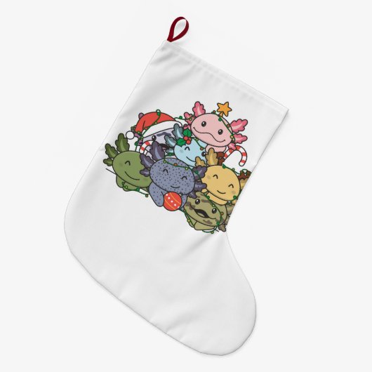 Axolotl kerstboom Funny Animal Kerstmis Grote Kerstsok (Voorkant (Hangend))