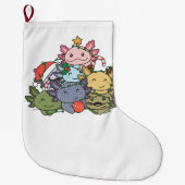 Axolotl kerstboom Funny Animal Kerstmis Grote Kerstsok (Voorkant)