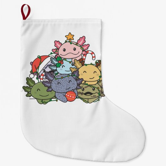 Axolotl kerstboom Funny Animal Kerstmis Grote Kerstsok (Voorkant)