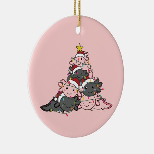 Axolotl kerstboom Funny Animal Kerstmis Keramisch Ornament (Rechts)