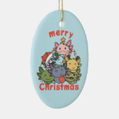 Axolotl kerstboom Funny Animal Kerstmis Keramisch Ornament (Rechts)