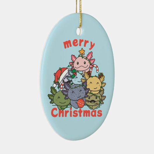 Axolotl kerstboom Funny Animal Kerstmis Keramisch Ornament (Rechts)
