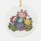 Axolotl kerstboom Funny Animal Kerstmis Keramisch Ornament (Voorkant)