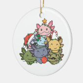 Axolotl kerstboom Funny Animal Kerstmis Keramisch Ornament (Links)