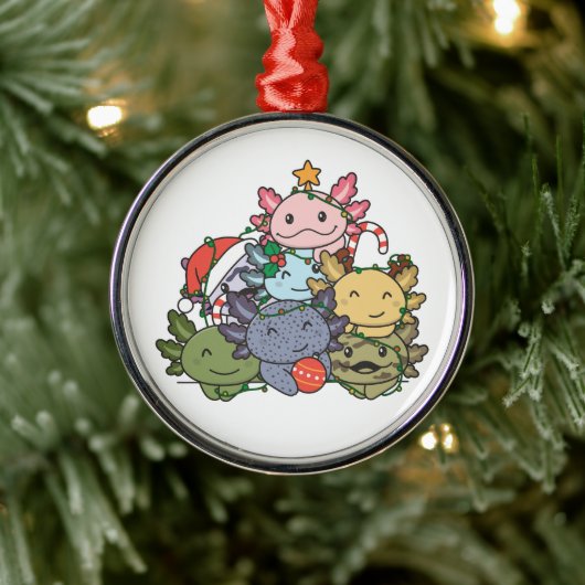 Axolotl kerstboom Funny Animal Kerstmis Metalen Ornament (Boom)