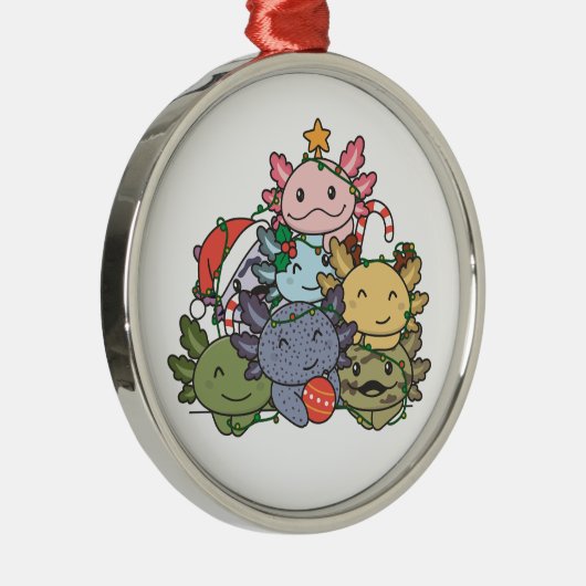 Axolotl kerstboom Funny Animal Kerstmis Metalen Ornament (Rechts)
