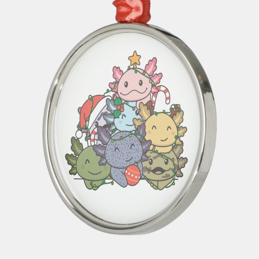 Axolotl kerstboom Funny Animal Kerstmis Metalen Ornament (Links)