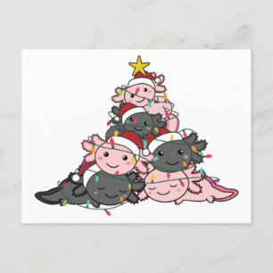 Axolotl kerstboom Funny Animal kerstpost Briefkaart