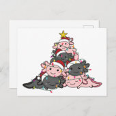 Axolotl kerstboom Funny Animal kerstpost Briefkaart (Voorkant / Achterkant)