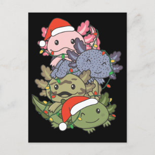 Axolotl kerstboomdieren Axolota Feestdagenkaart