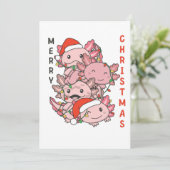 Axolotl kerstboomdieren Axolota Feestdagenkaart (Staand voorkant)