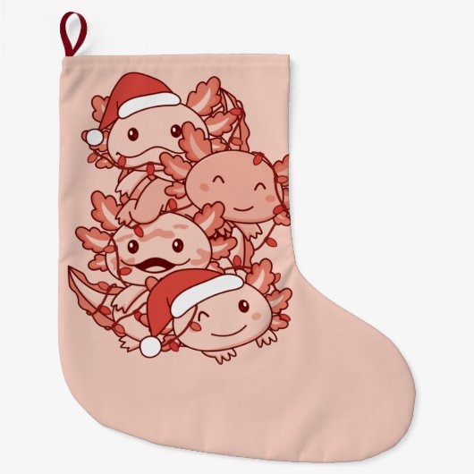 Axolotl kerstboomdieren Axolota  Grote Kerstsok (Voorkant)