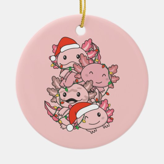 Axolotl kerstboomdieren Axolota Keramisch Ornament (Voorkant)