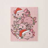Axolotl kerstboomdieren Axolota Legpuzzel (Verticaal)