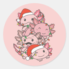 Axolotl kerstboomdieren Axolota Ronde Sticker