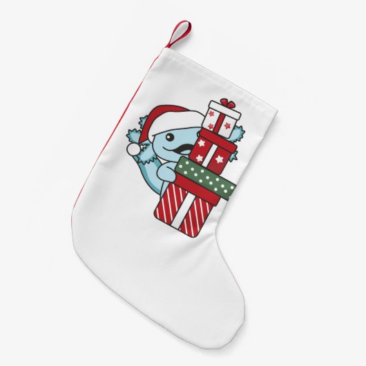 Axolotl-kerstcadeau-winterdieren Axolotl Kleine Kerstsok (Voorkant (Hangend))