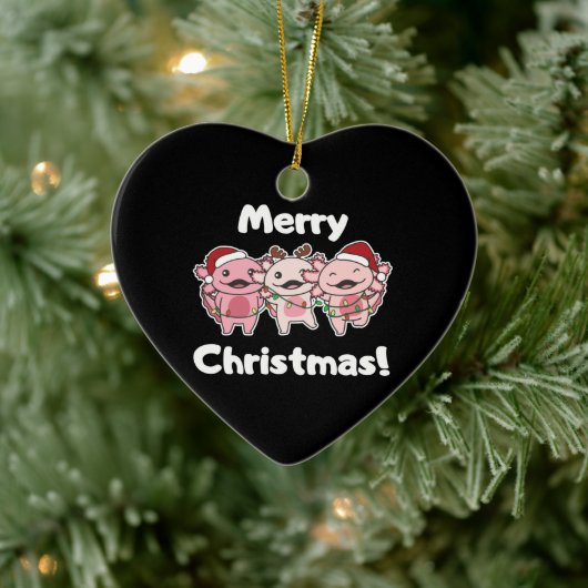 Axolotl-kerstkaarten Axolotls Merry-kerstmis Keramisch Ornament (Boom)