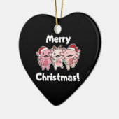 Axolotl-kerstkaarten Axolotls Merry-kerstmis Keramisch Ornament (Links)
