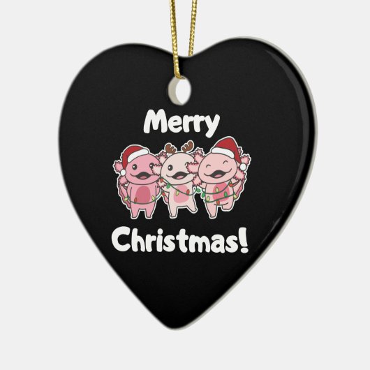 Axolotl-kerstkaarten Axolotls Merry-kerstmis Keramisch Ornament (Links)