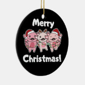 Axolotl-kerstkaarten Axolotls Merry-kerstmis Keramisch Ornament (Rechts)